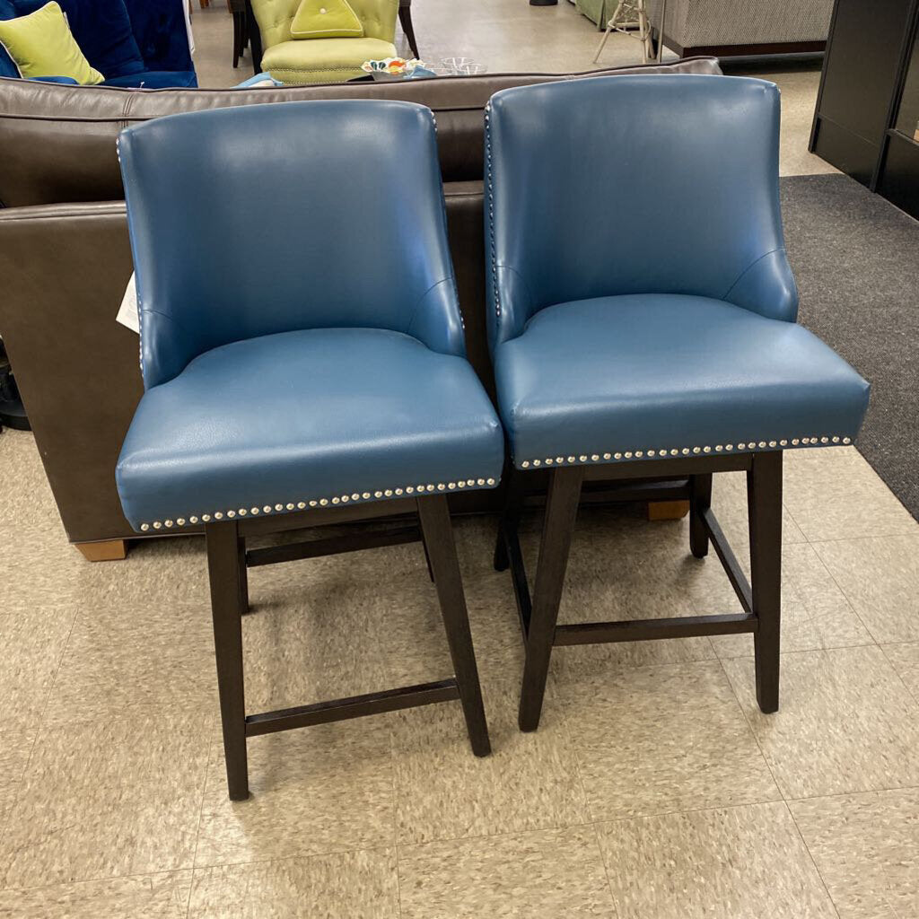 2x Jason Furniture Faux Leather Swivel Stools