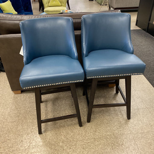 2x Jason Furniture Faux Leather Swivel Stools