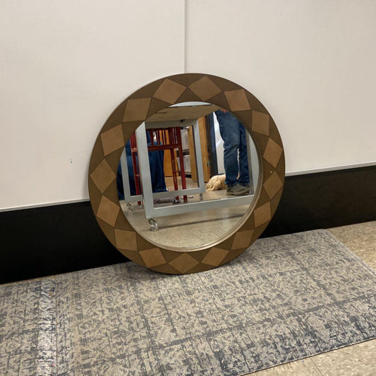 Pier One Round Diamond Pattern Mirror