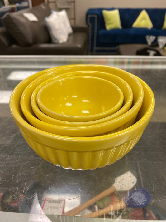 4x Retro Ceramic Nesting Bowls