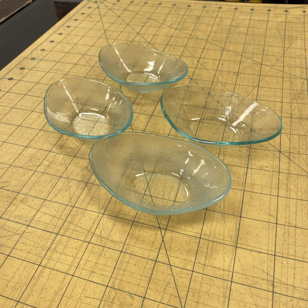 4x Frosted Glass Condiment bowls