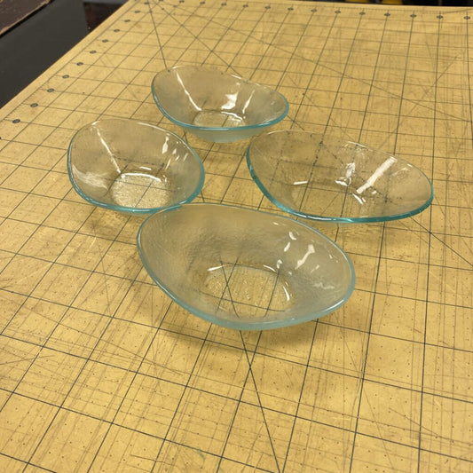 4x Frosted Glass Condiment bowls