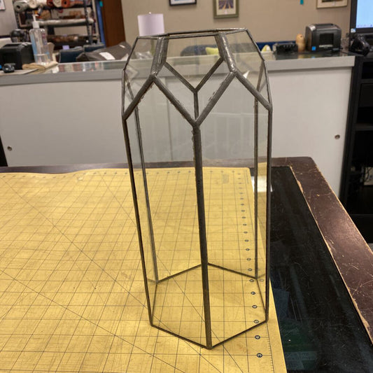 Leaded Glass Candle Hurricane