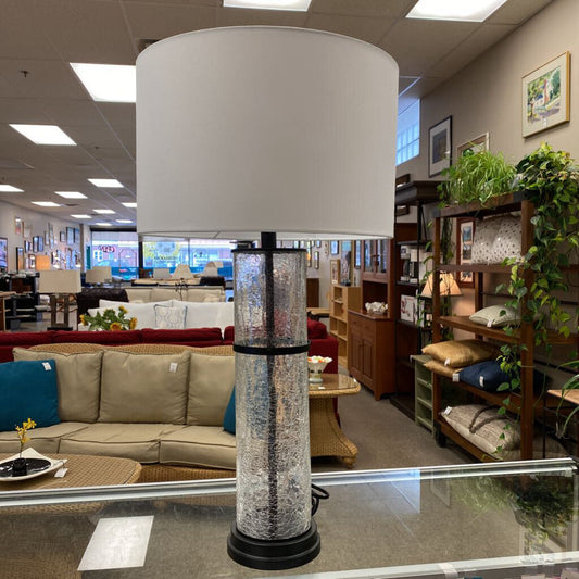 Crackle Glass Column Lamp