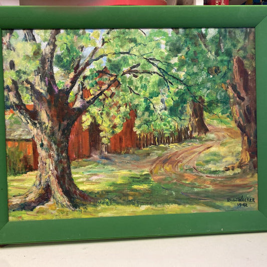 Paul J Wacker"Tree Line Path" oil 1942