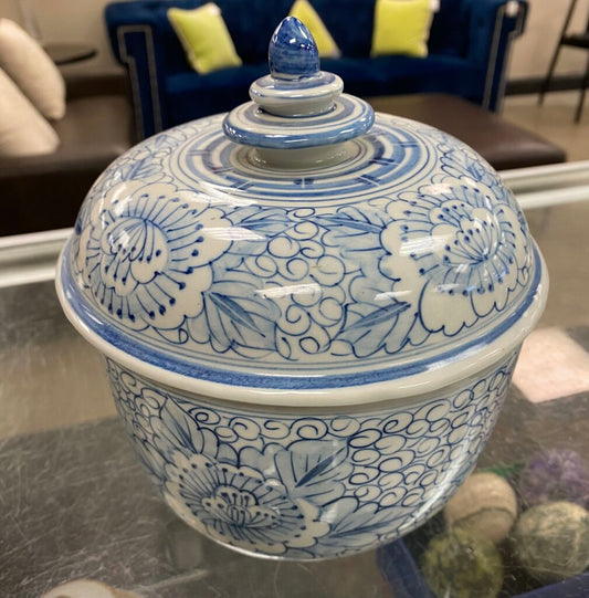 Lidded Asian Pottery Tea Box