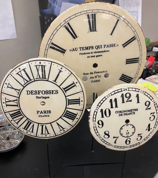 3x French Watch Faces on Stands
