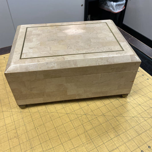Maitland Smith Tessellated Stone & Brass Box
