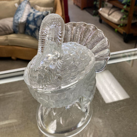 Pottery Barn Glass Turkey Bowl