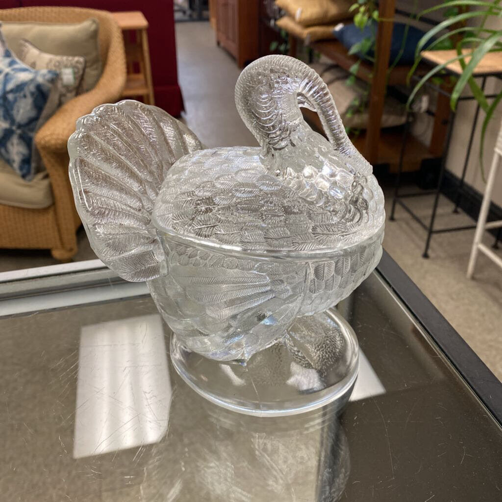 Pottery Barn Glass Turkey Bowl
