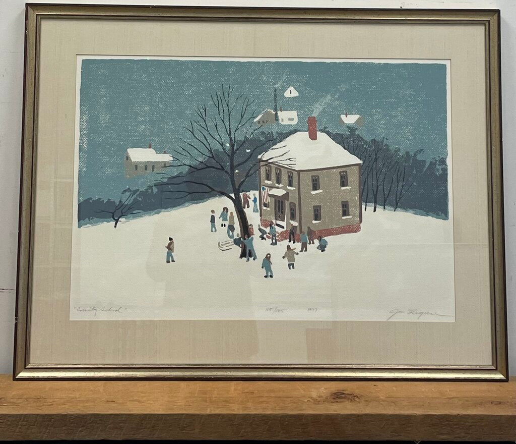 John Legere Silk Screen "Country School"