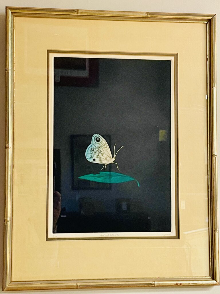 Tomoe Yokoi Mezzotint "Leaf and Butterfly"