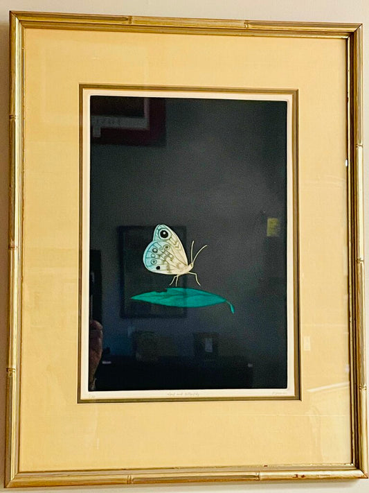 Tomoe Yokoi Mezzotint "Leaf and Butterfly"