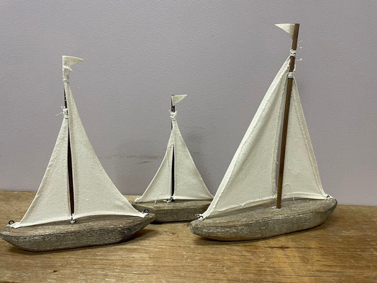 Sailboat Fleet Wooden Set of 3