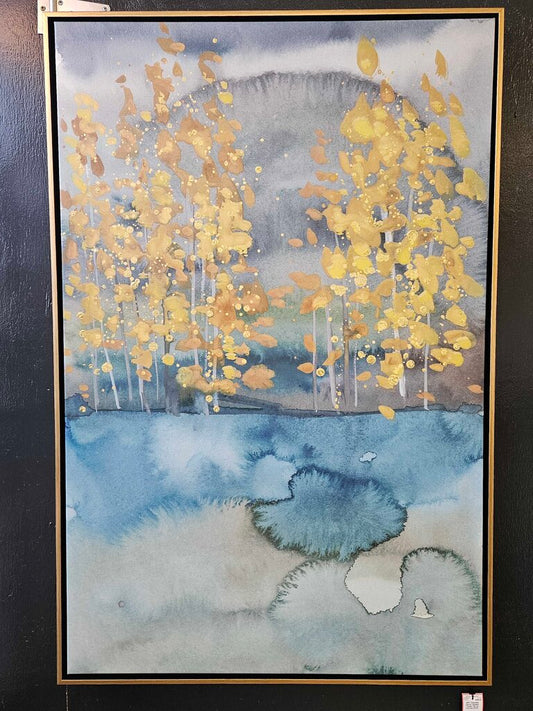 Chariklia Zarris "Golden Trees" Oil on Canvas
