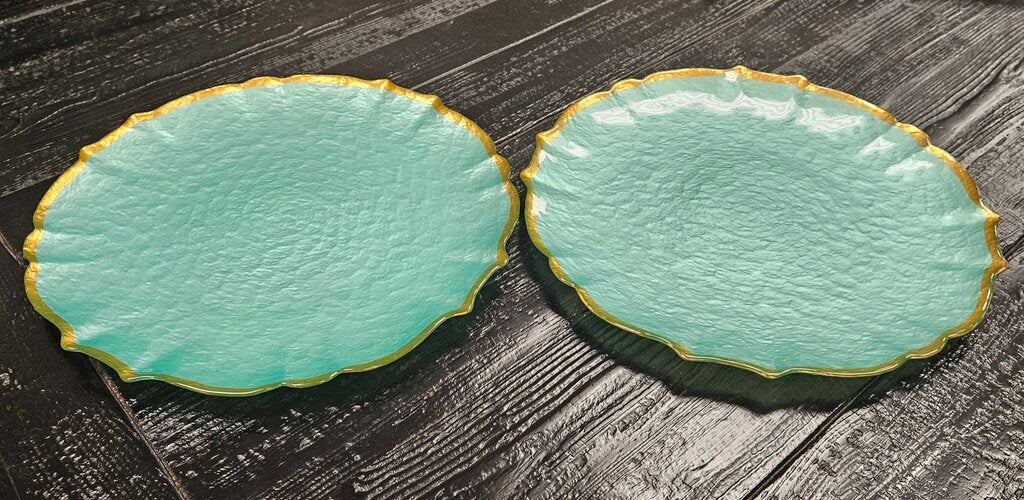 Vietri Baroque Glass Dinner Plates Set of 2