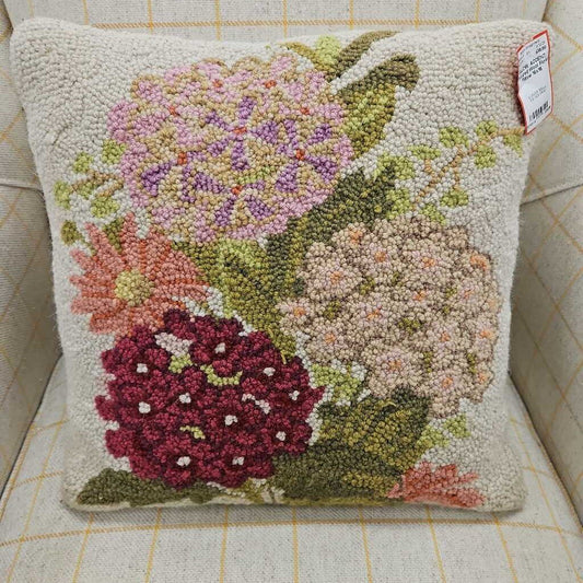 Textured Wool Floral Pillow