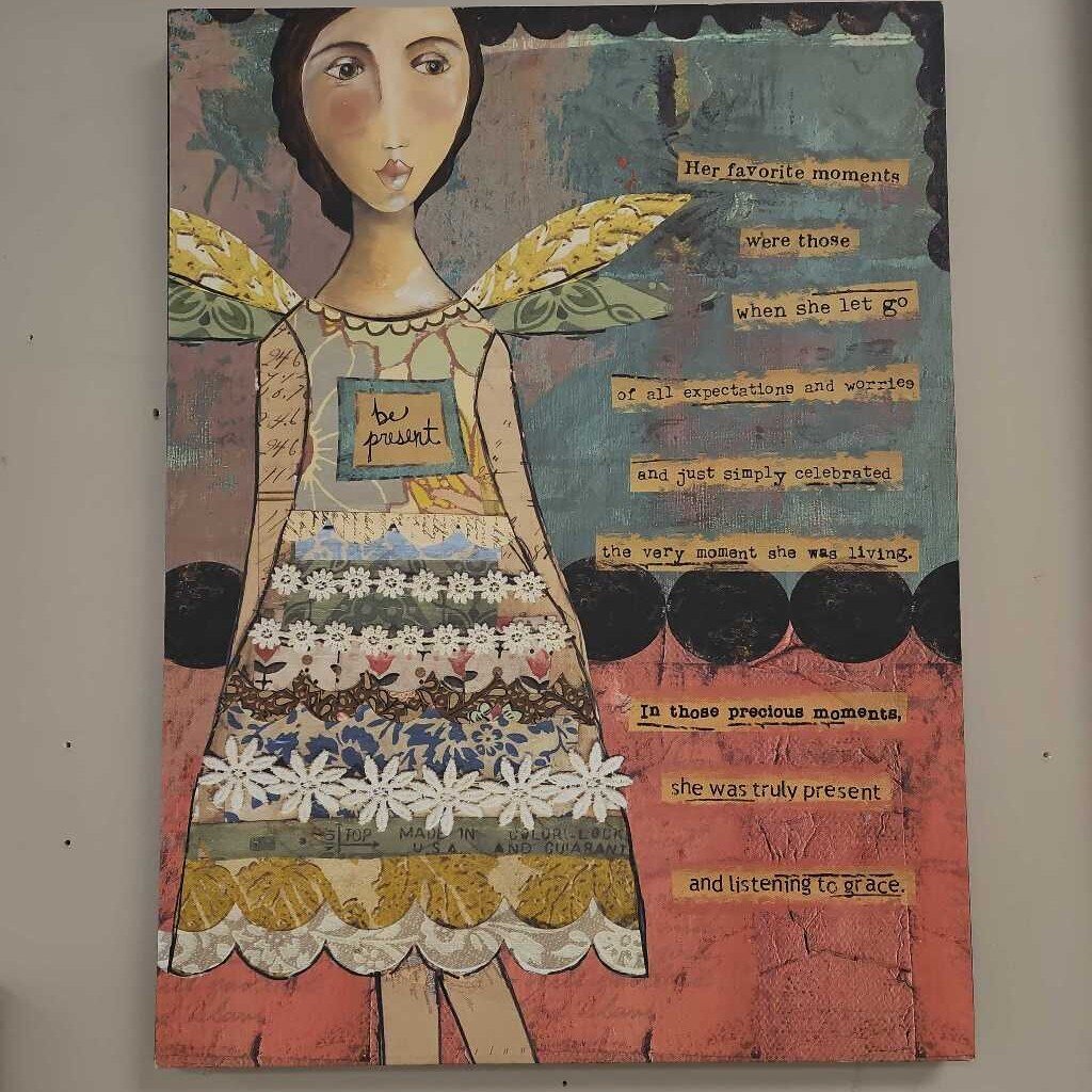 Kelly Rae Roberts "Be Present" Canvas/Wood