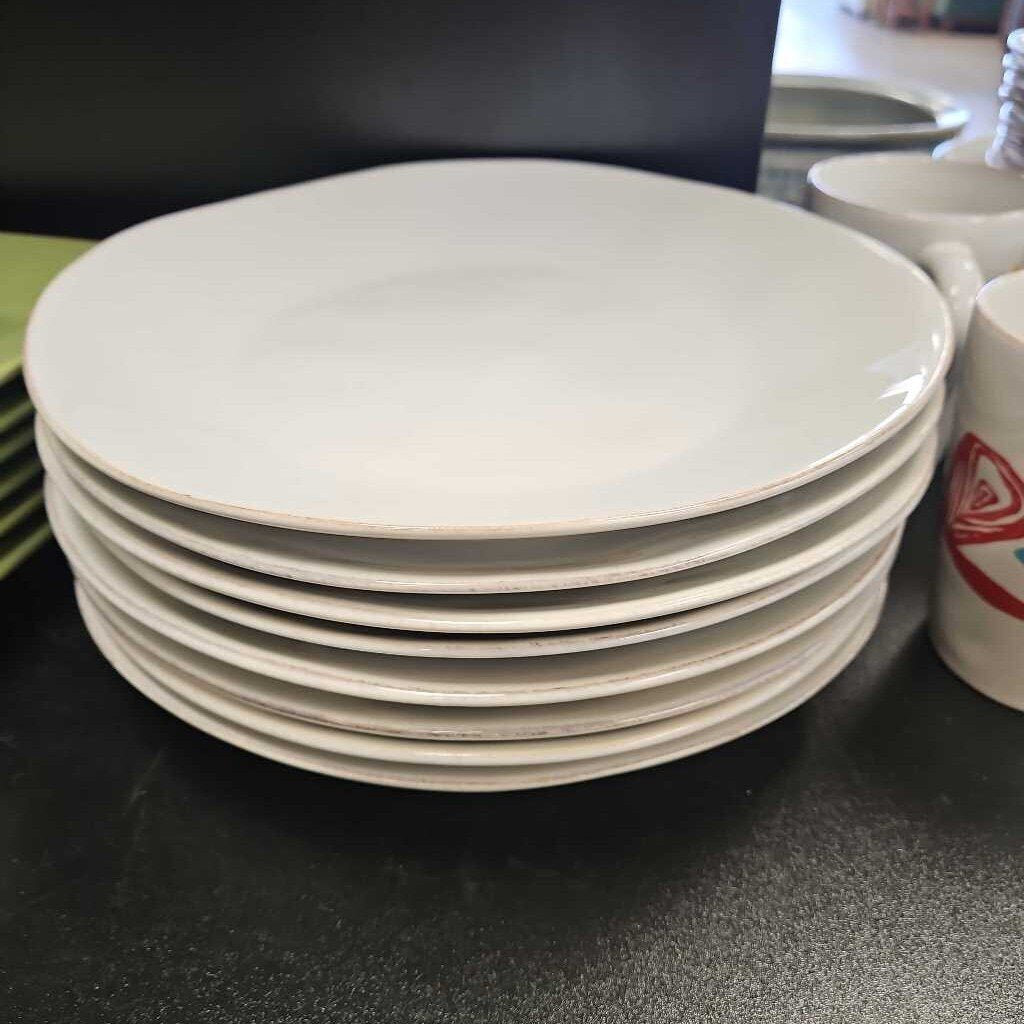 Marin White Stoneware Dinner Plate Set of 8