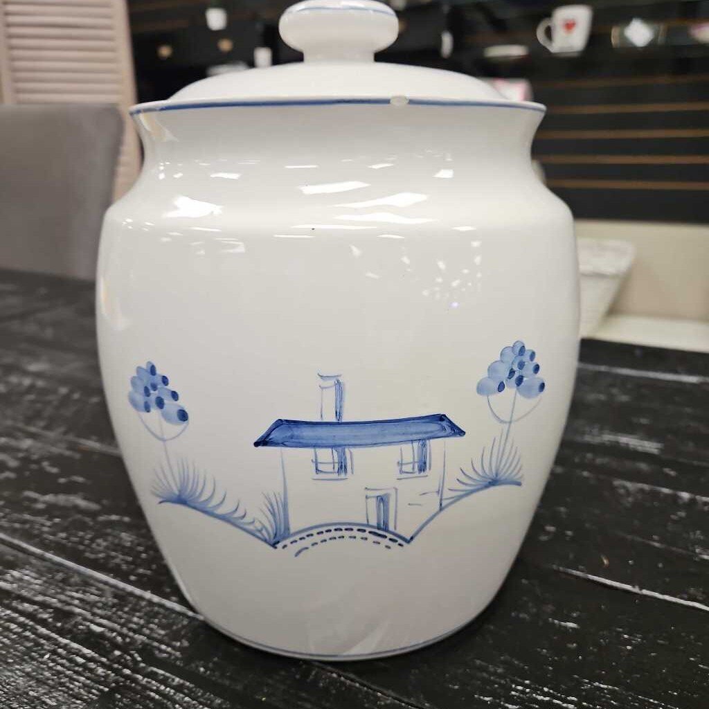 Hand Painted Ceramic Cookie Jar Made in Portugal