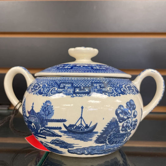 Blue Willow Pattern Sugar Bowl