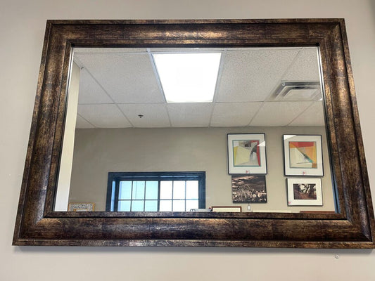 Large Wooden Black & Gold Mirror