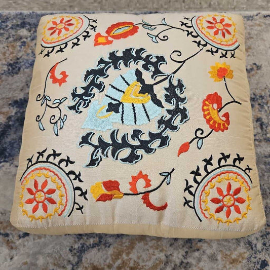 Vintage Embroidered Foot Stool