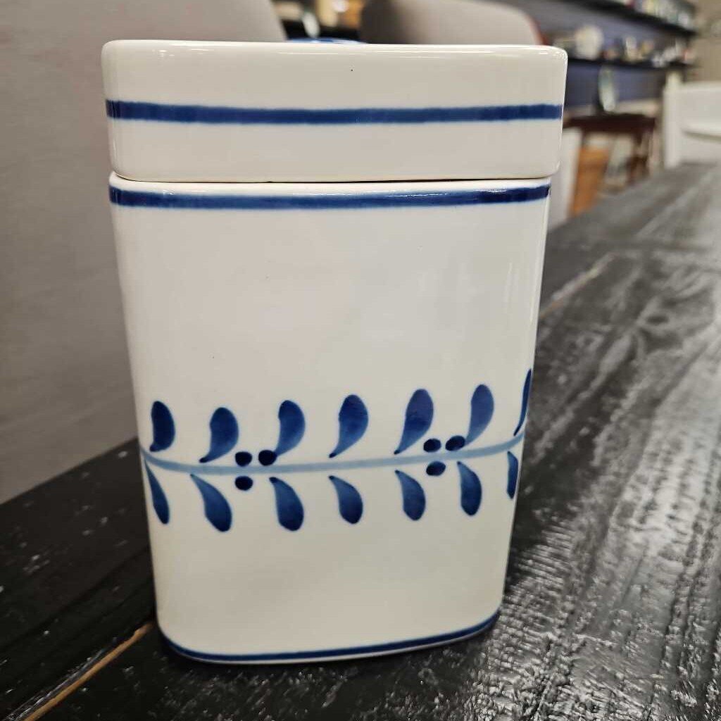 Handpainted Porcelain Canister Made in Portugal