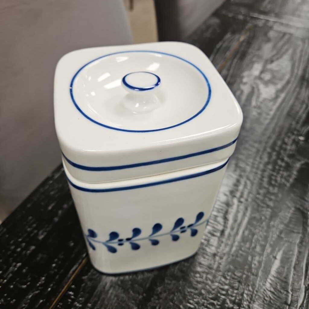 Handpainted Porcelain Canister Made in Portugal