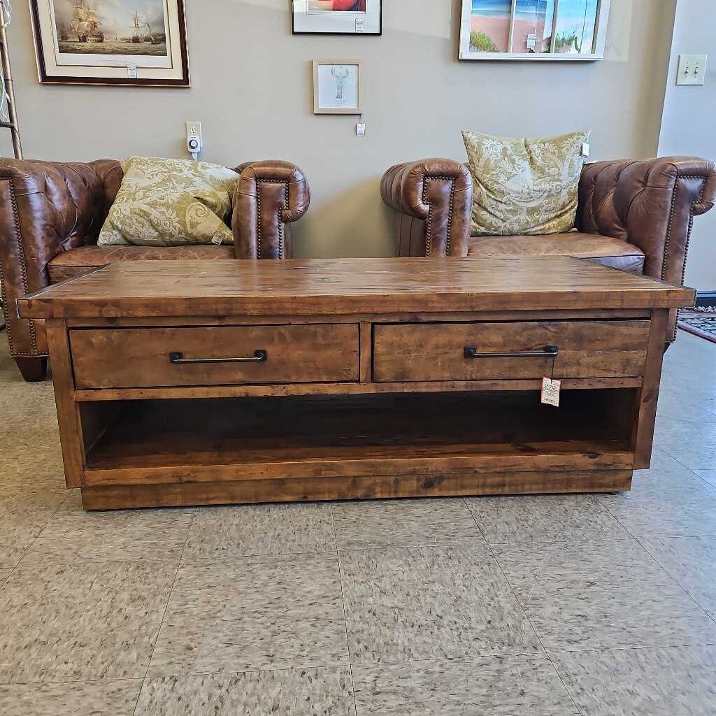 Pottery Barn 2-Sided Drawer Industrial Coffee Table
