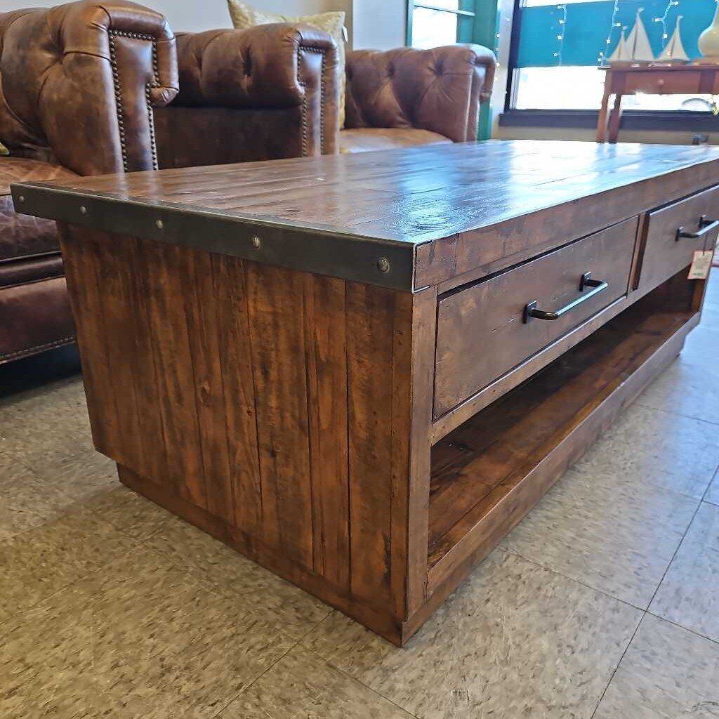 Pottery Barn 2-Sided Drawer Industrial Coffee Table