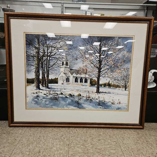 Original Arthur G. Hahn Watercolor on Paper "A Light Snow on the Threshold of Eternity"