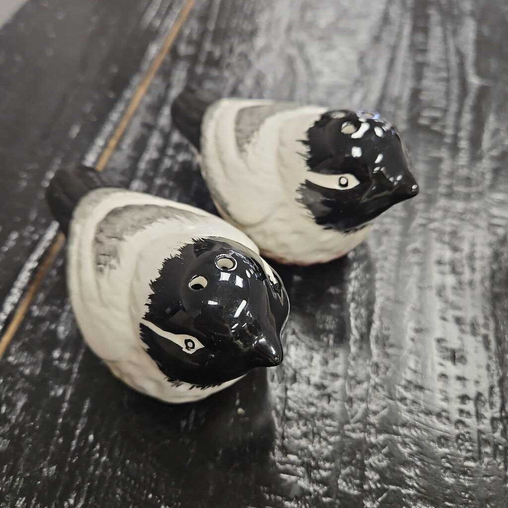 Black Capped Chickadee Ceramic Salt & Pepper Shakers