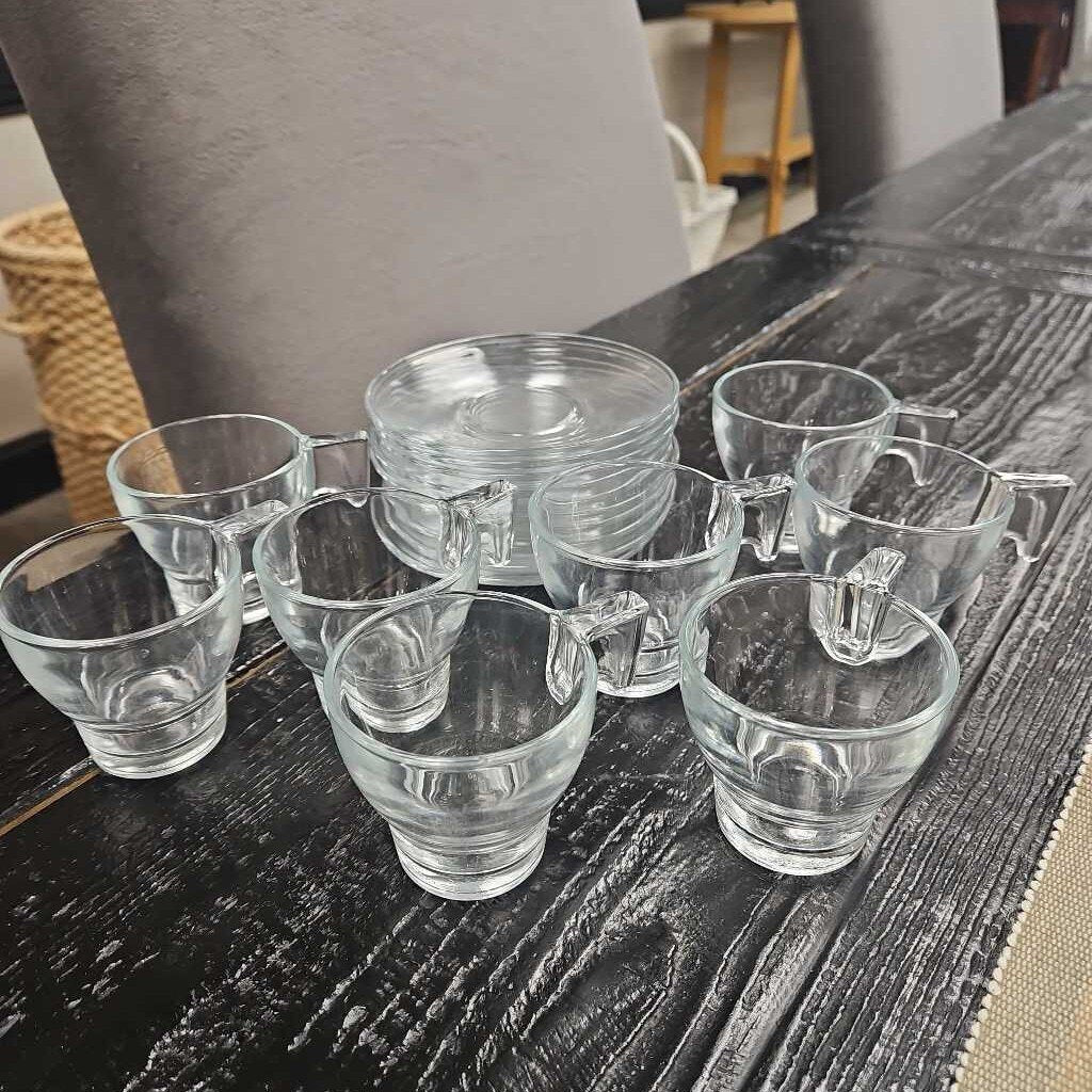 Bormioli Rocco Espresso Cups and Saucers - Set of 8