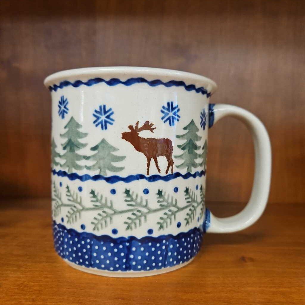 Ceramic Winter Maine Moose Mug