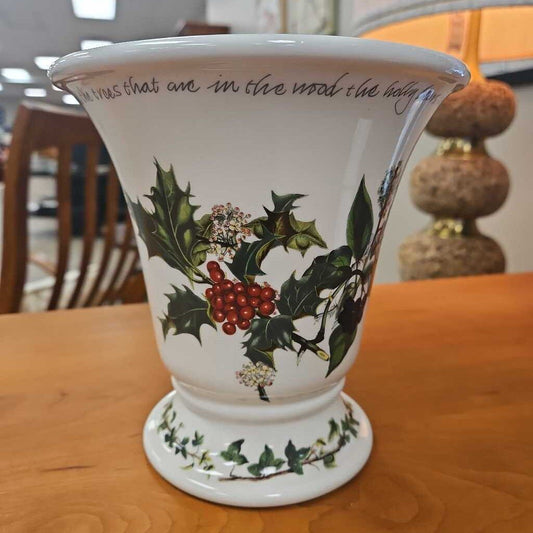 Holly and Ivy Ceramic Holiday Vase