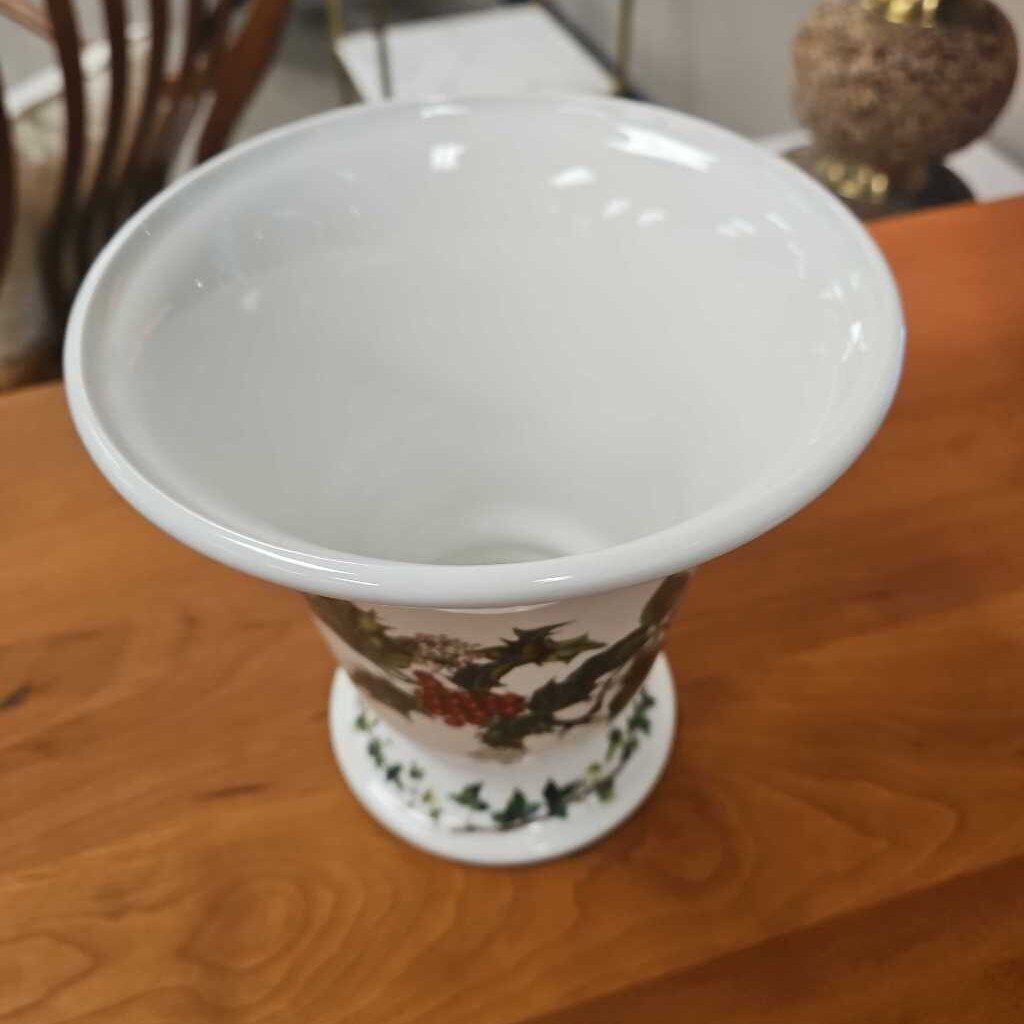 Holly and Ivy Ceramic Holiday Vase