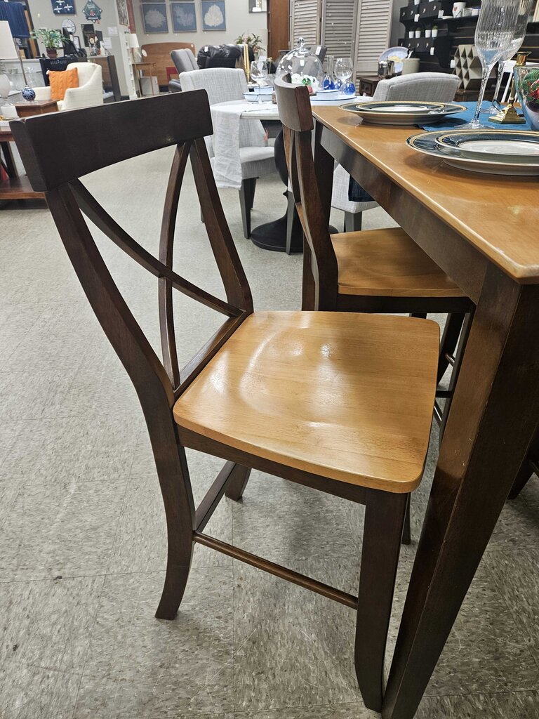 Wooden Hightop Dining Table with 4 Chairs