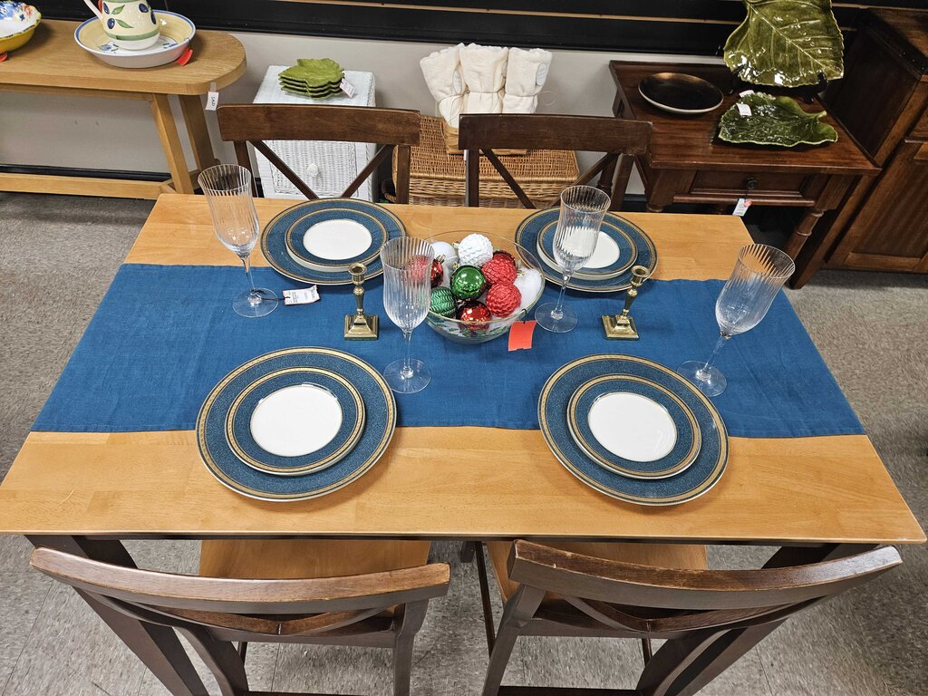 Wooden Hightop Dining Table with 4 Chairs