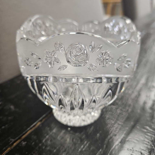 Crystal Candy Bowl with Frosted Flowers
