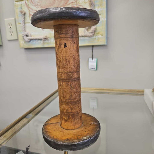 Wooden Spindle with Iron Edging