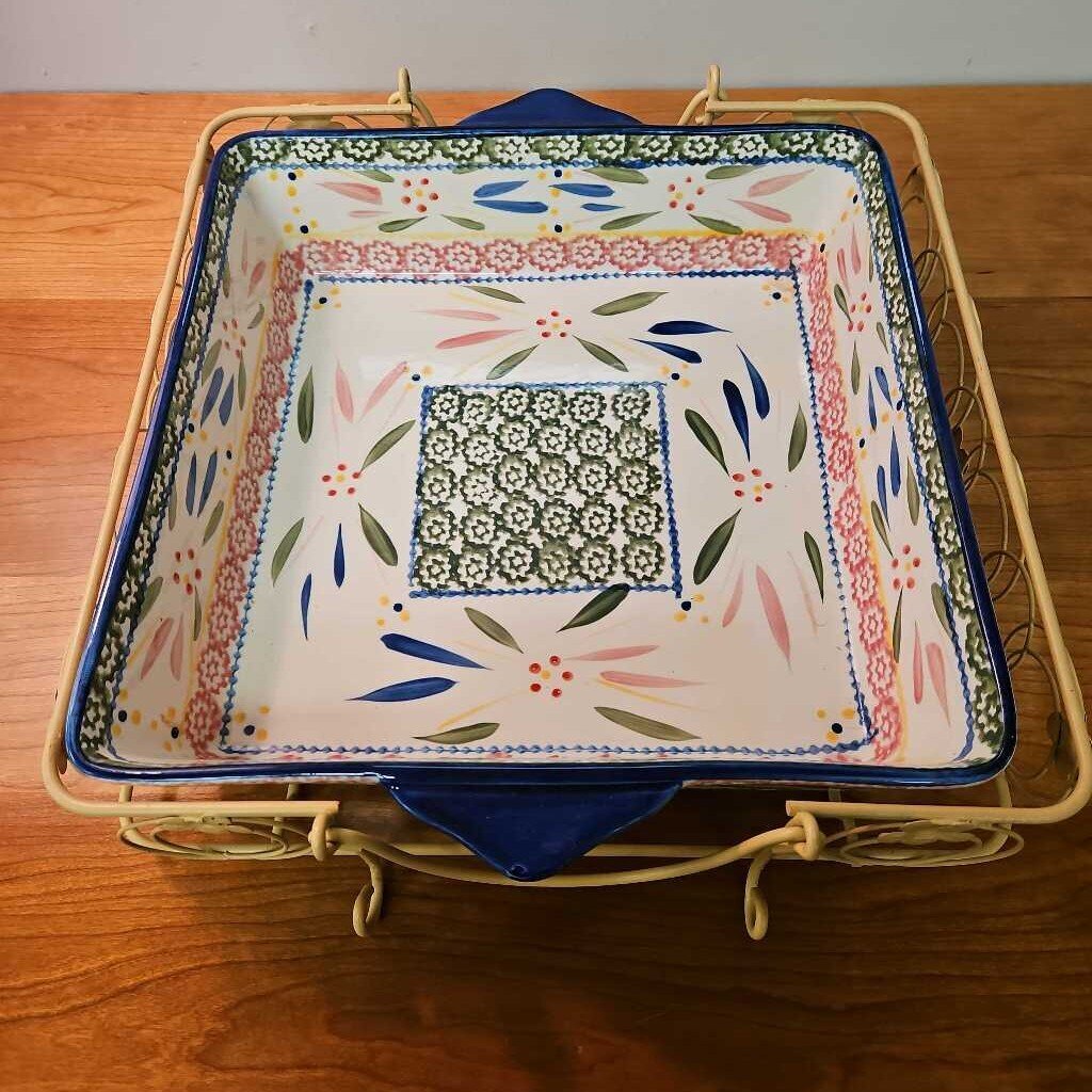 Temp-Tations by Tara Square Casserole Dish with Metal Cooling Rack