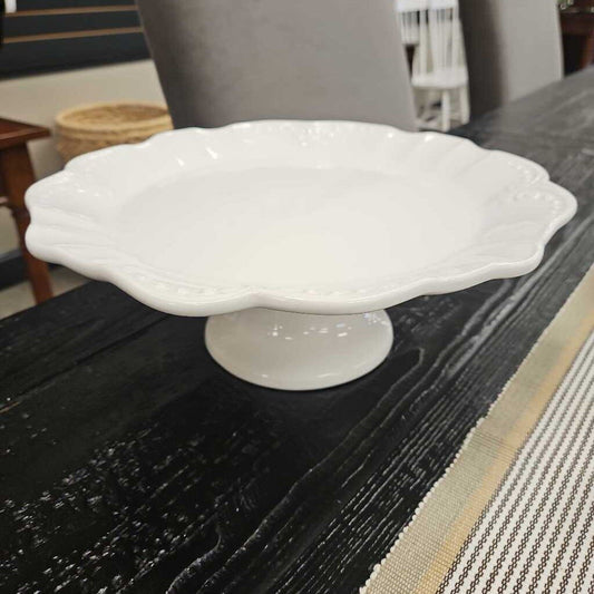 Ceriart Porcelain Scalloped Embossed Cake Display Stand
