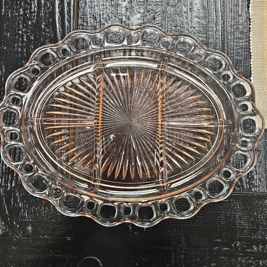 5 Compartment Glass Serving Tray