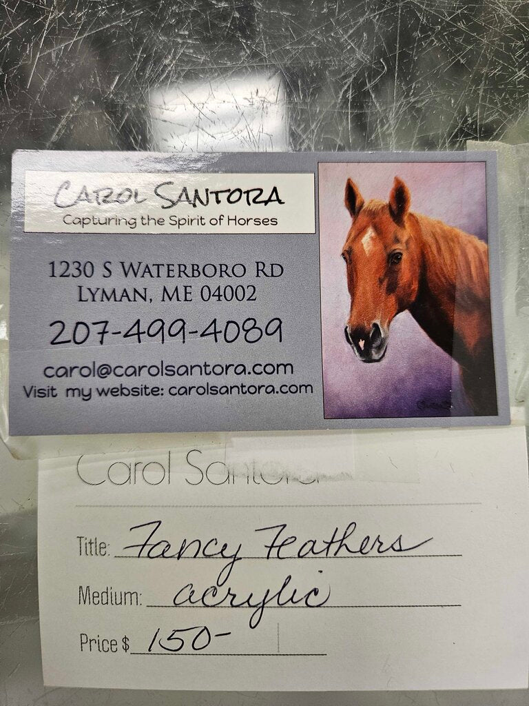 "Fancy Feathers" Original Acrylic on Canvas by Carol Santora