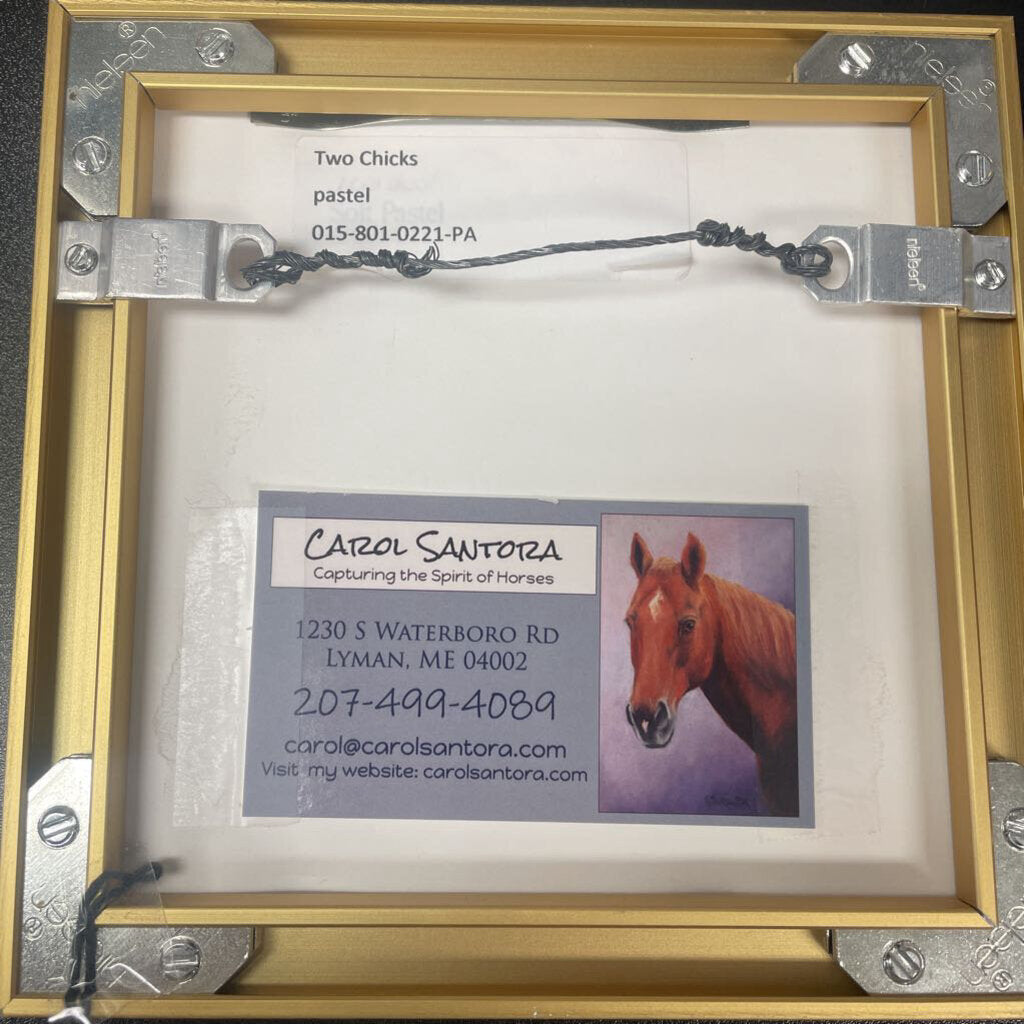 "Two Chicks" Original Pastel Framed by Carol Santora