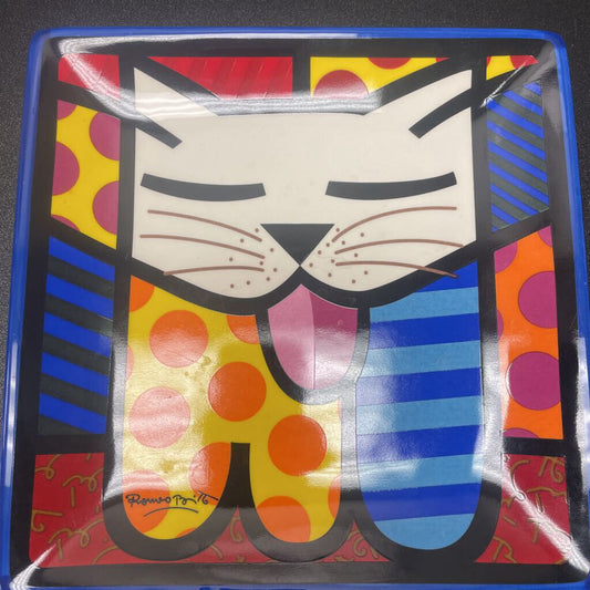 Romero Britto "Cat" Square Plate