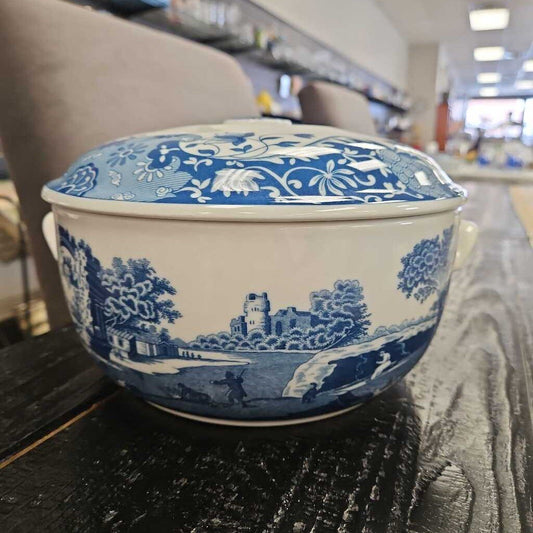 Blue Italian Spode 4 Qt Covered Casserole Dish