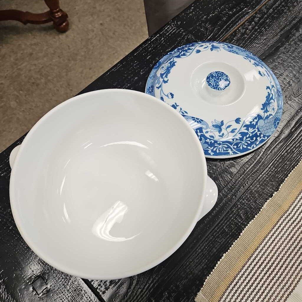 Blue Italian Spode 4 Qt Covered Casserole Dish