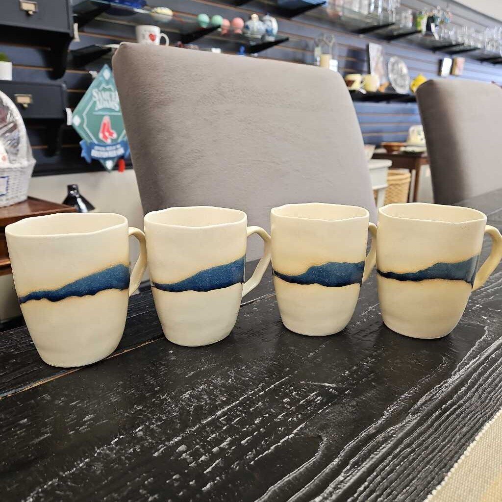 Glazed Ceramic Coffee Mugs - Set of 4